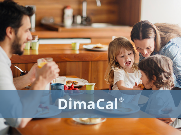 family eating promotional material DimaCal