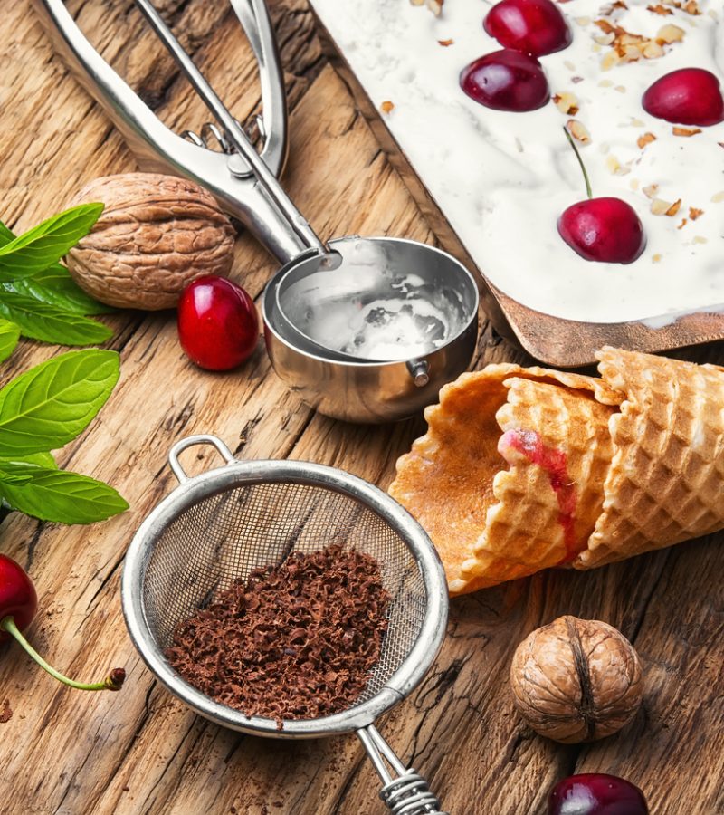 Ice Cream Tray, cone and scoop