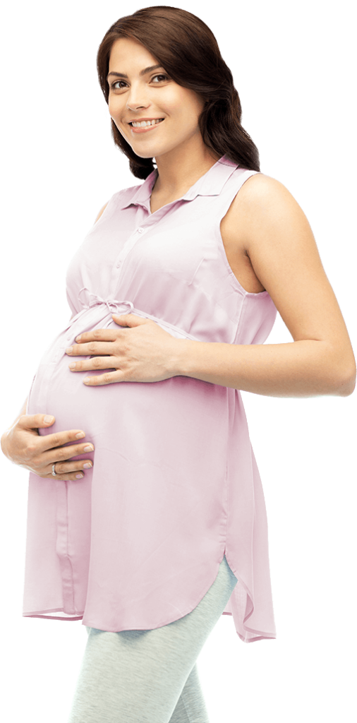 Pregnant Woman Pink Shirt