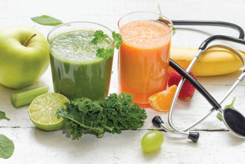 healthy Fruit Juice and foods
