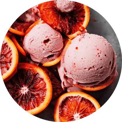 Ice cream with blood oranges
