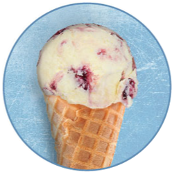 Spring Blossom ice cream in a cone