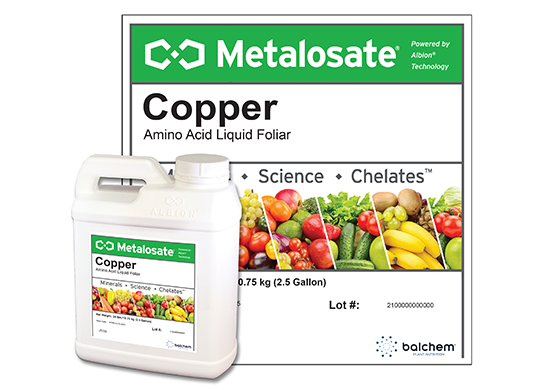 Metalosate copper is an amino acid chelated foliar fertilizer