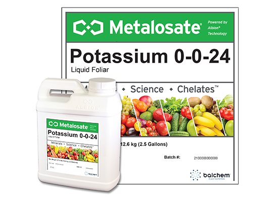 Metalosate Potassium is an amino acid complexed foliar fertilizer for optimal plant nutrition.