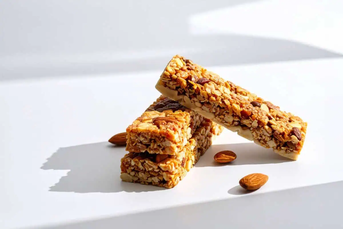 image of 3 cereal bars stacked