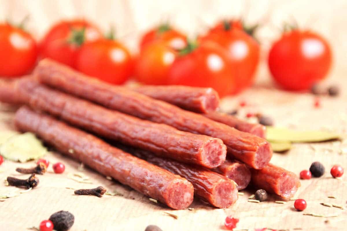 Image of stacked meatsticks