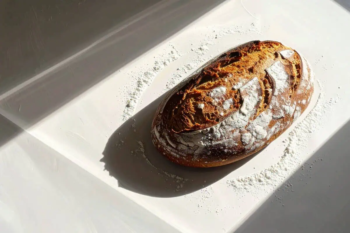 image of dark bread on a white background