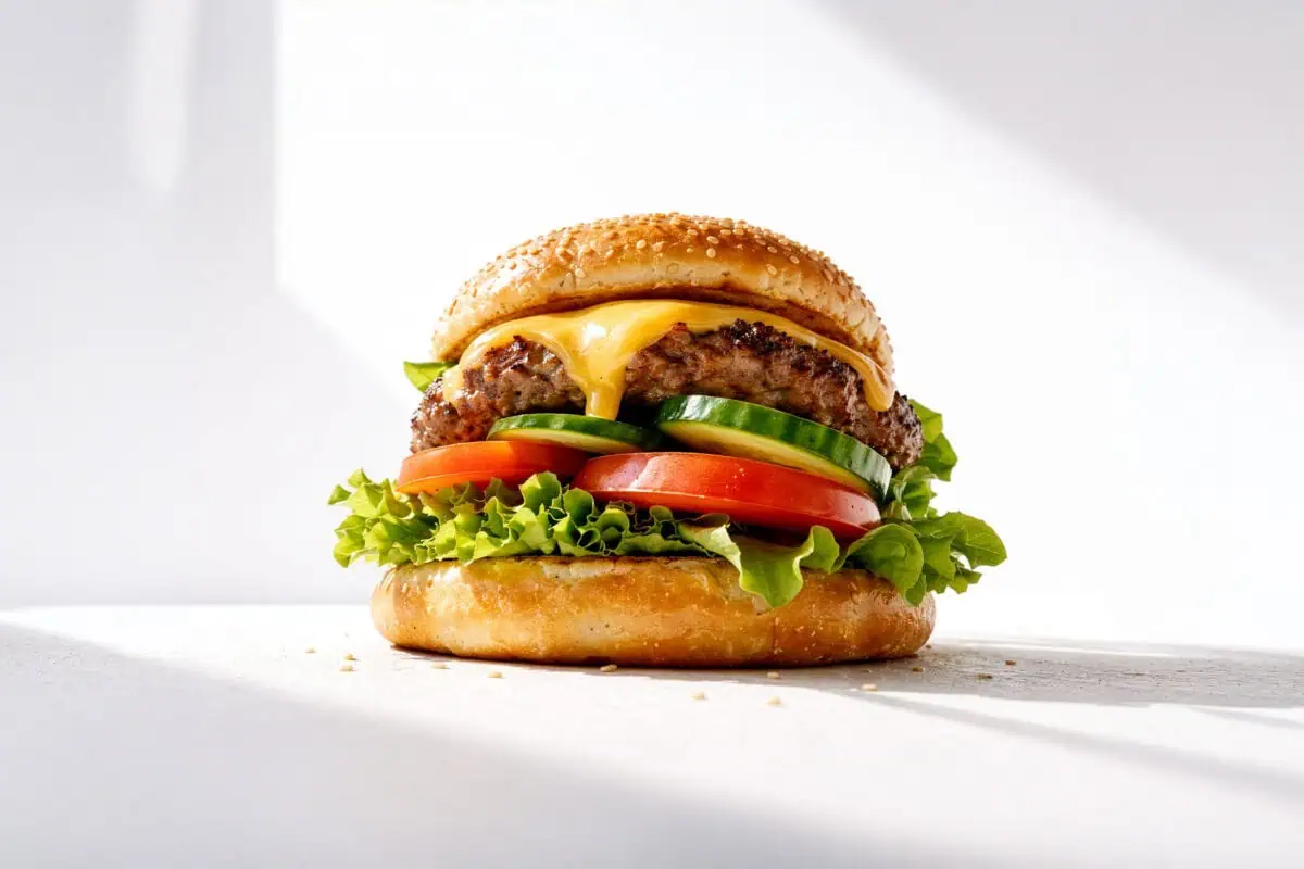 image of a hamburger with balchem meatshure