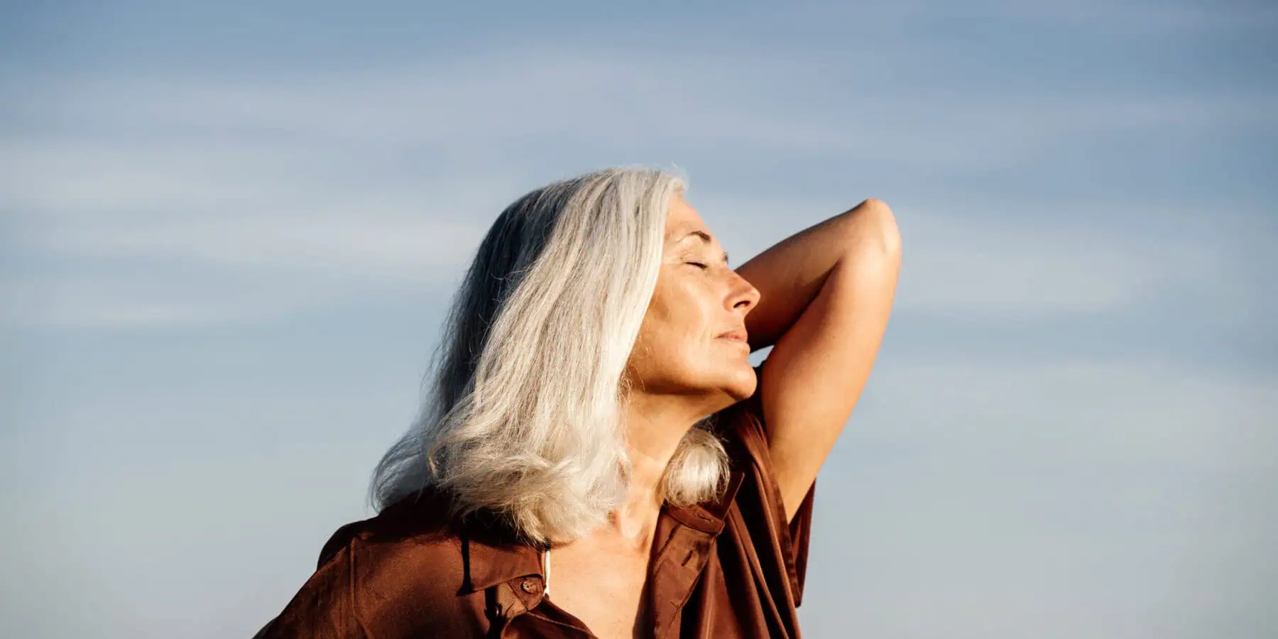 Older Woman Enjoying Sun