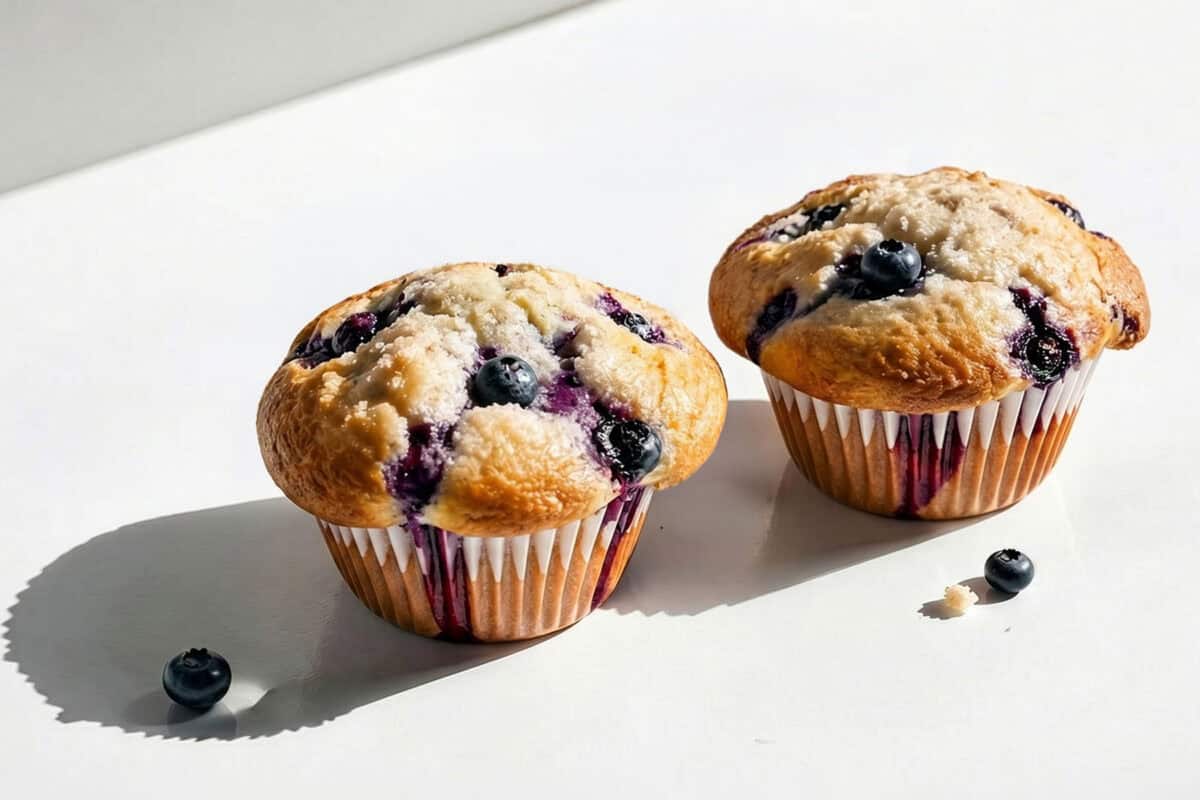 image of two balchem blueberry muffins with INhance inclusions
