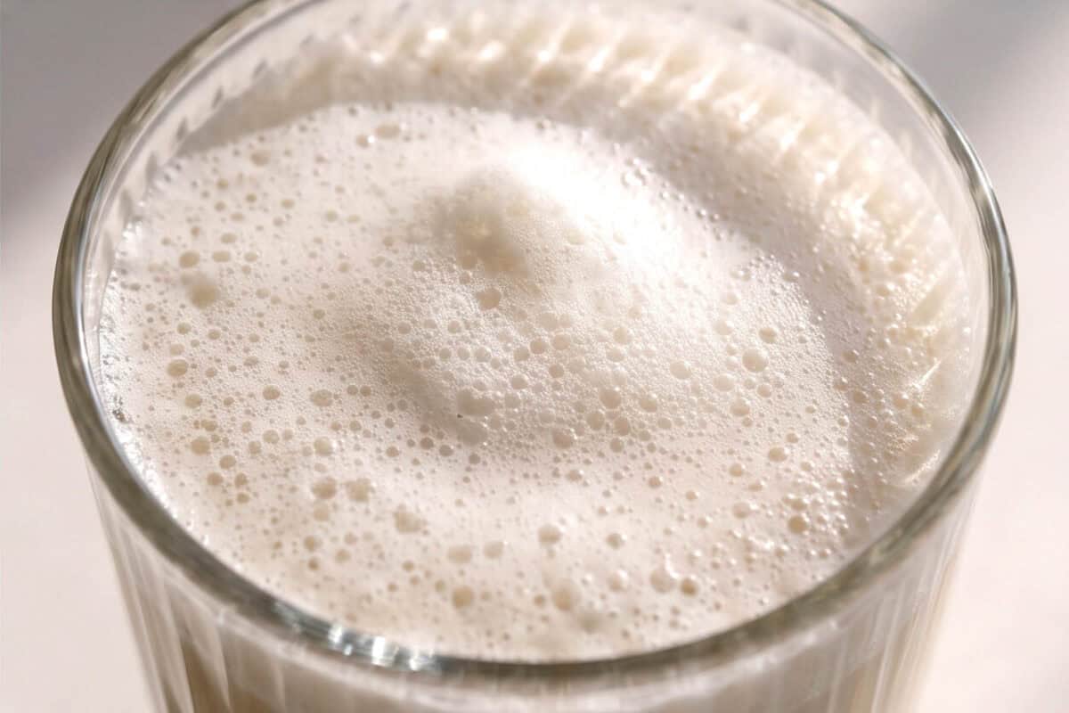 close up image of a glass of milk