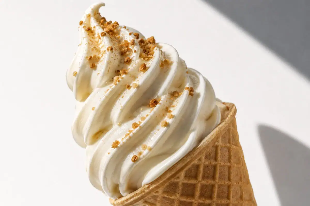 image of vanilla ice cream in a cone