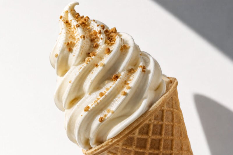 image of vanilla ice cream in a cone