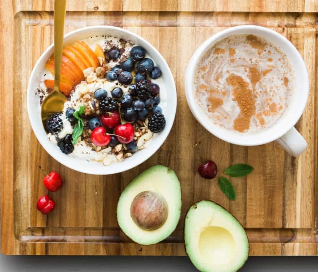Yogurt coffee avocado products with folate