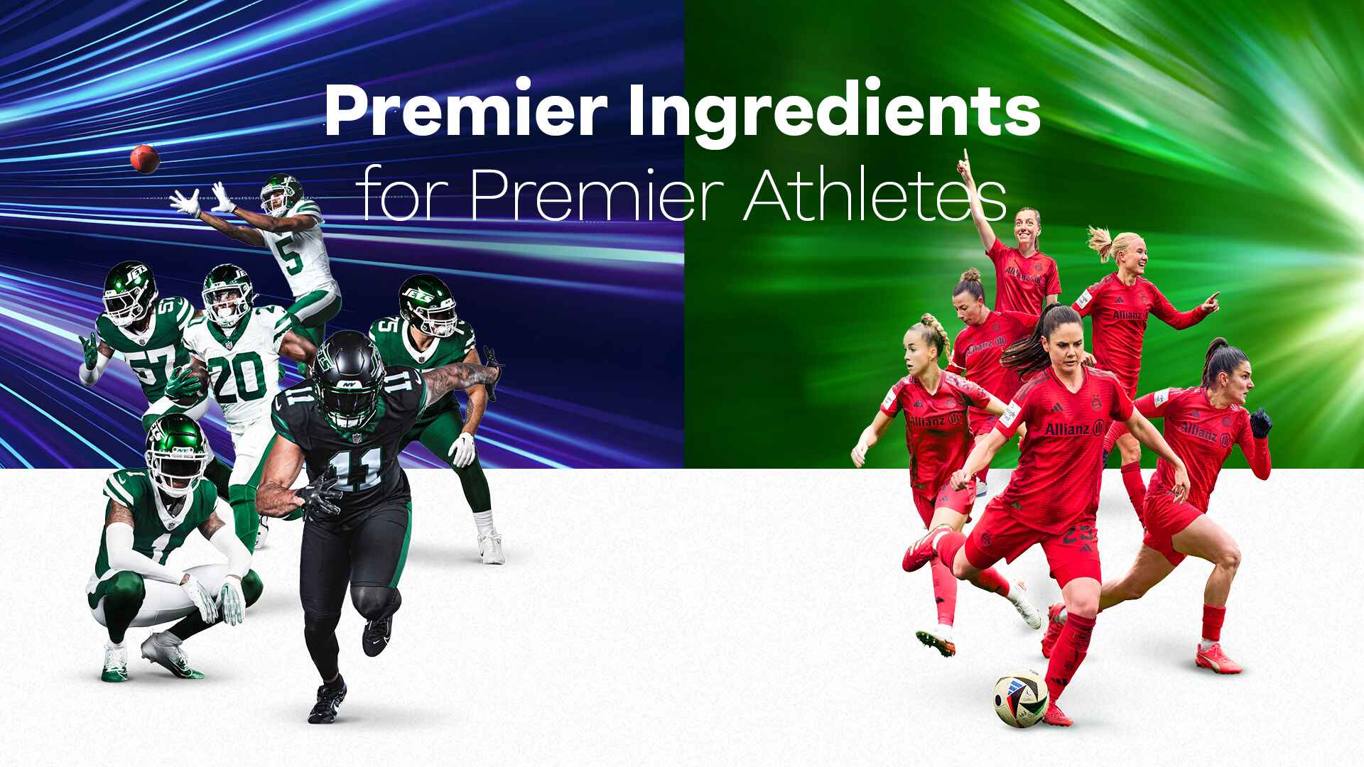 Premier Ingredients header image with the Jets and FC Bayern Munich