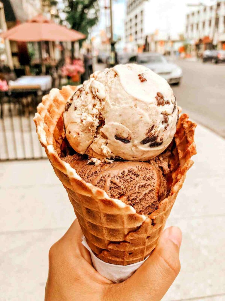 ice cream cone with textured variegates