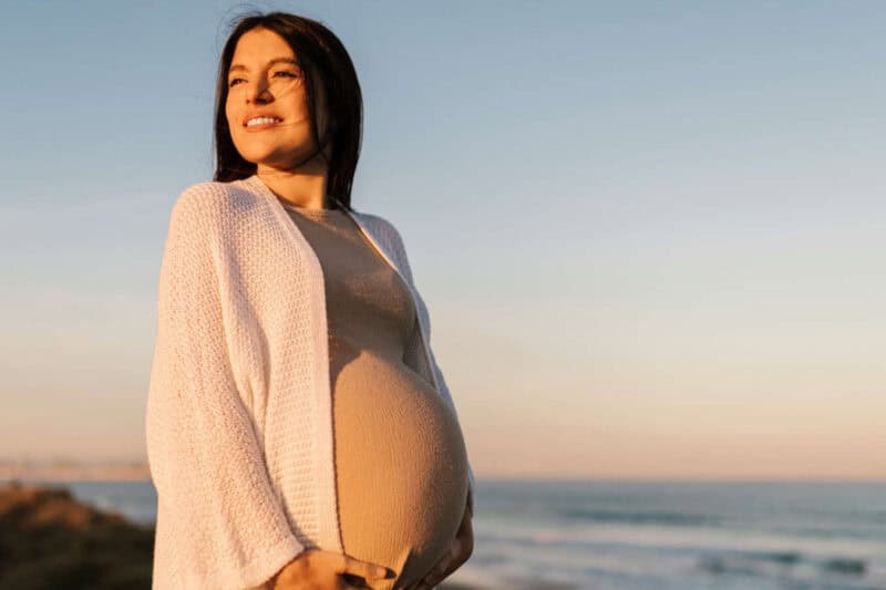 pregnant woman at the beach