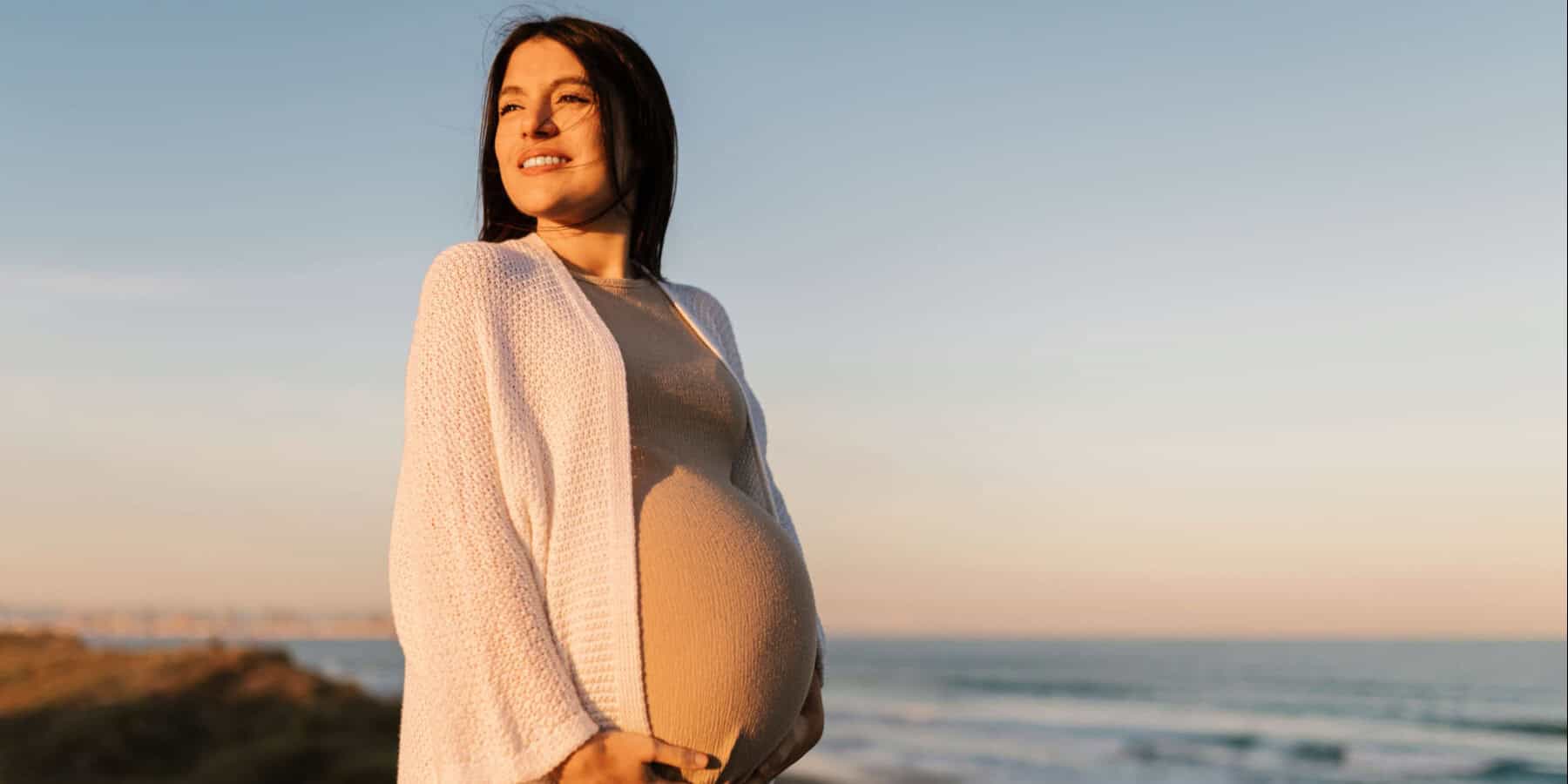pregnant woman at the beach