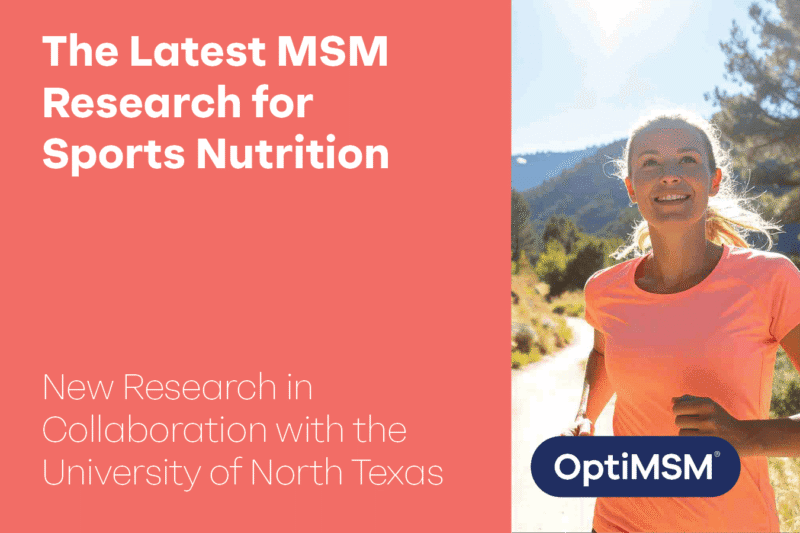 The latest MSM Research for Sports Nutrition. New Research in Collaboration with the University of North Texas