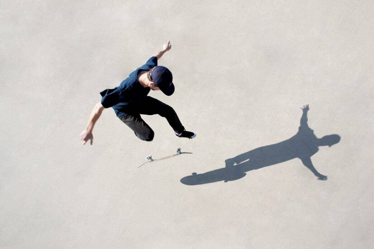 Image of a man skateboarding
