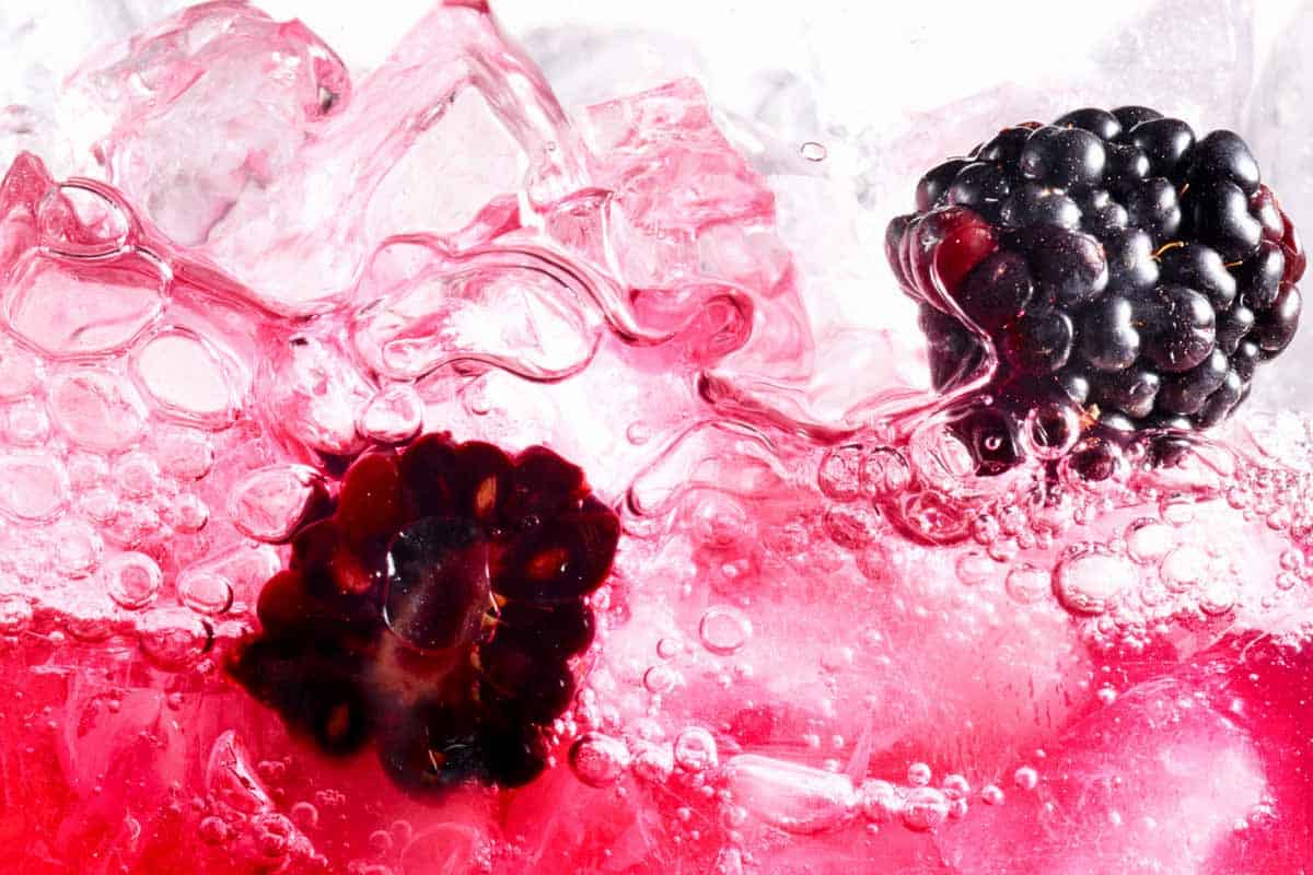 Blackberry Image 1200x800px Image of blackberries in a liquid with ice