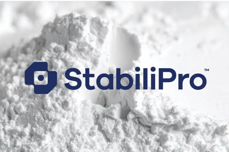 Image of powder excipients and StabiliPro logo