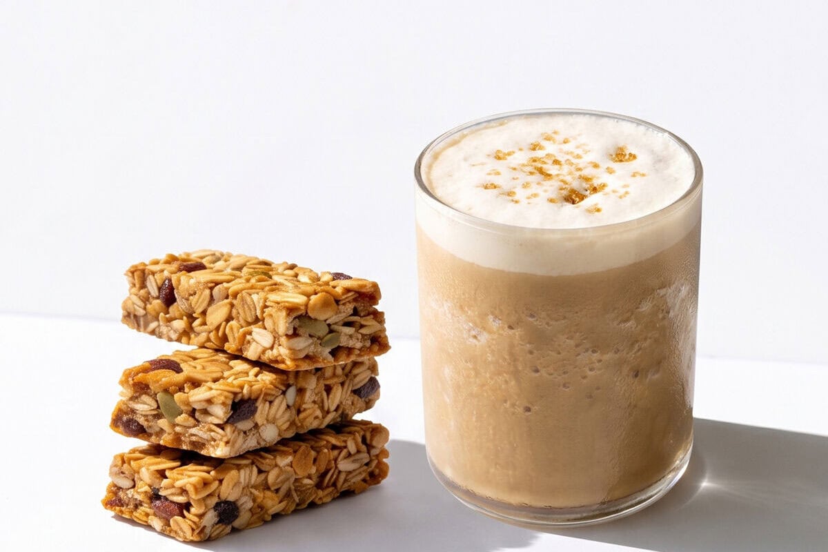 image of a Z-crisps bar and a frappe