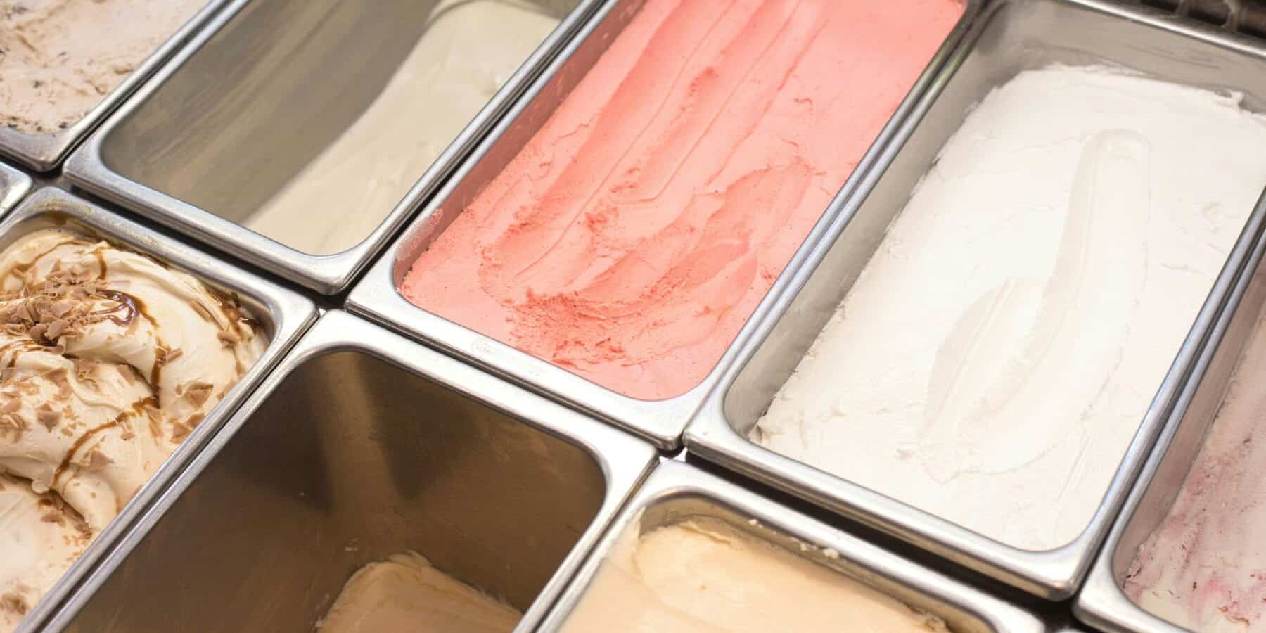 Image of ice cream in a case