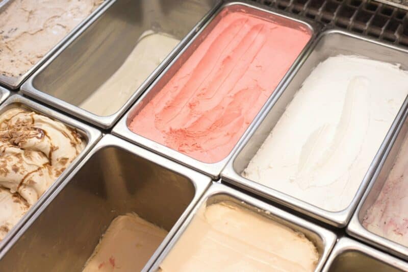 Image of ice cream in a case