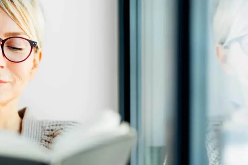 image of a woman reading