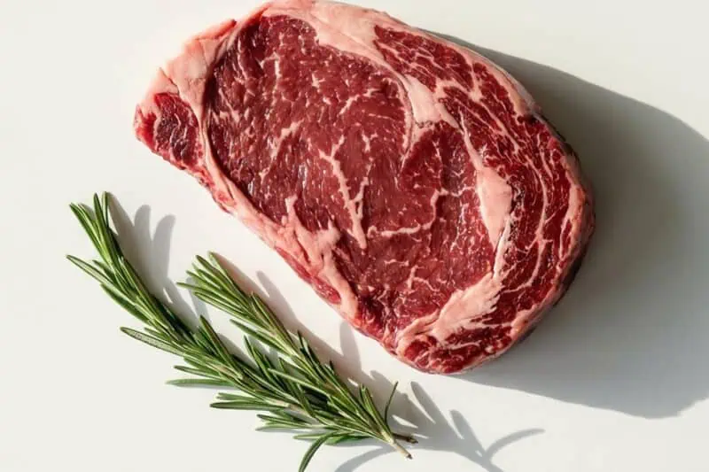 Beef steak as a choline-rich food that helps support brain health and cognitive function.
